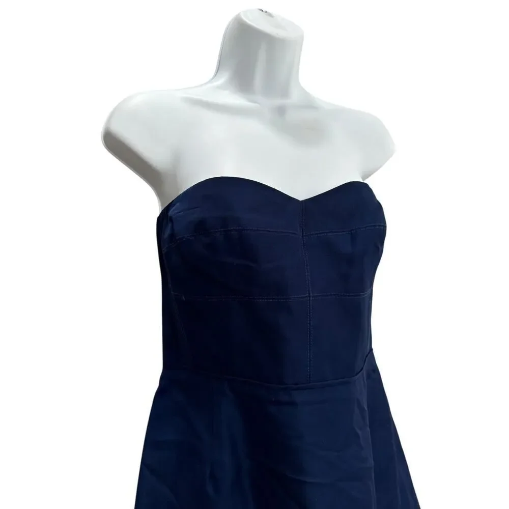 J.Crew navy strapless fit‑and‑flare dress - Size 10 - Pre-owned